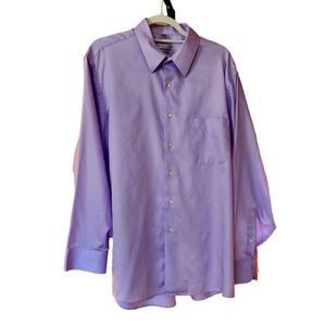 Geoffrey Beene Mens 17 1/2 lavender long sleeve button up dress shirt